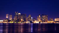 Boston Skyline at Night - Leonardo J Caruso Law Offices - Personal Injury Lawyer Boston MA